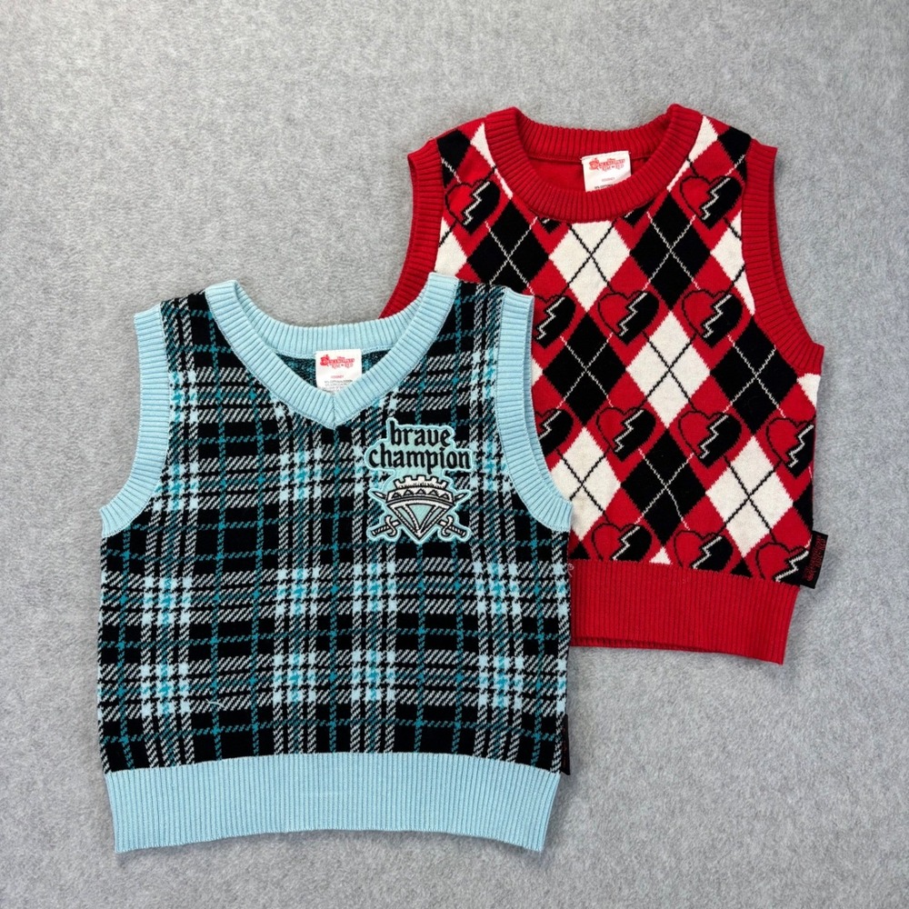 Disney Descendants The Rise of Red‎ Sweater Vests Kids S 6/6X Red Blue Lot of 2